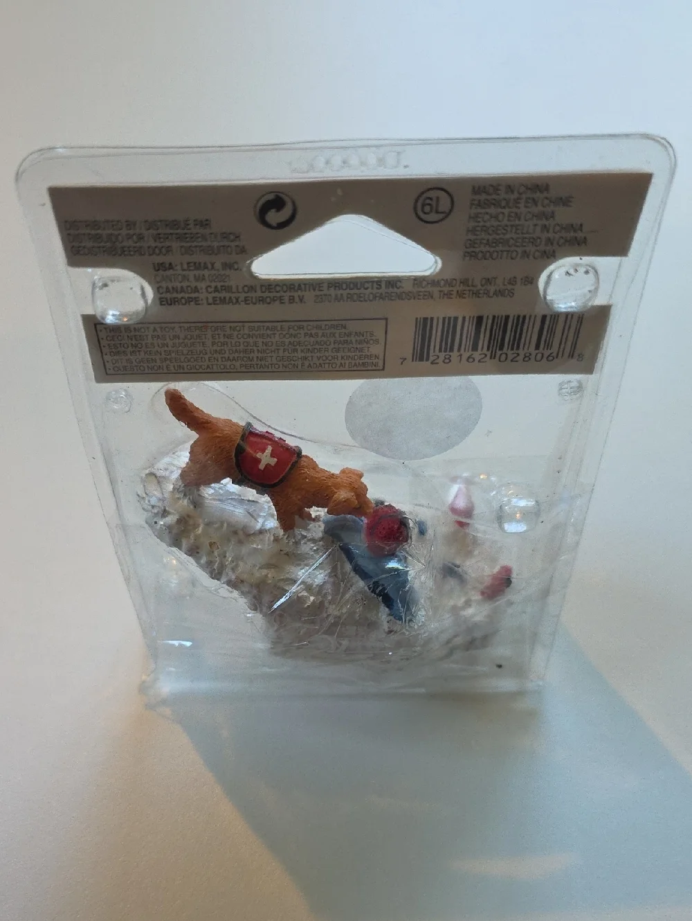 Vintage Lemax Figures - Officer With Dog And Skier With Dog - Winter Village